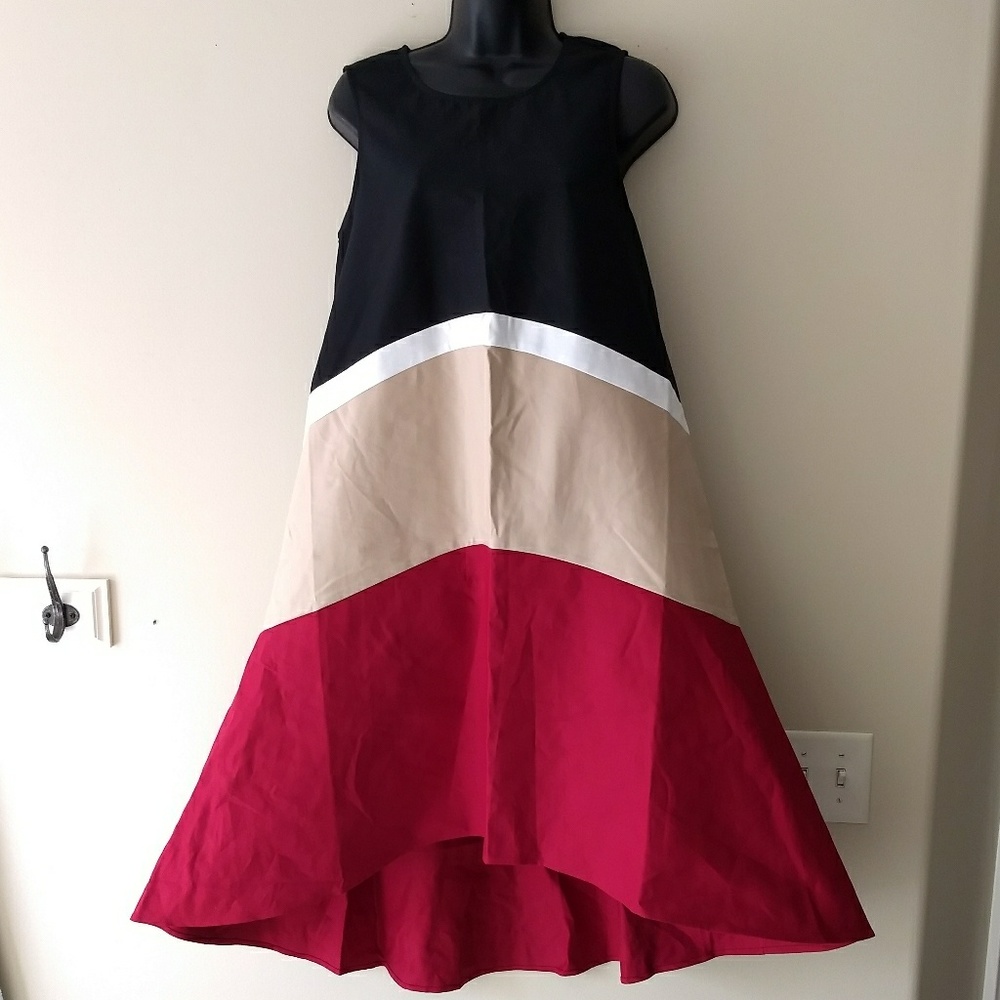 The Limited color blocked hi low trapeze dress NWT